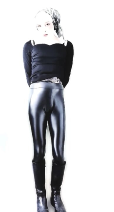 Crossdresser Webcam Dance em Wetlook-Leggings