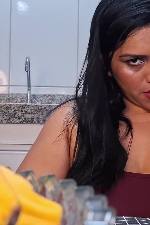 Pajama Slut Swallows Husband’s Cum in the Kitchen