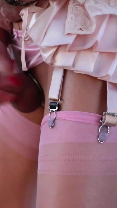 Jaw-dropping moment from "Posed & Wanked In Public - most exciting is biking in short clothes and shiny nylon stockings"