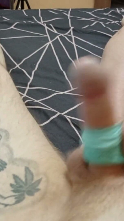 mother-in-law jerks off my dick with her panties sucks dick and I cum on her panties | Clip 2