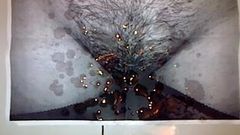 Huge cum tribute on a perfectly trimmed pussy