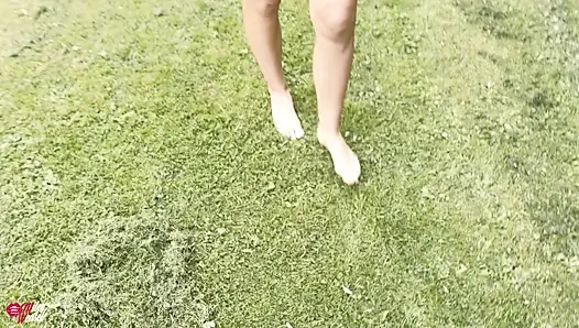 Horny Blonde Slut Fucked While Gardening!