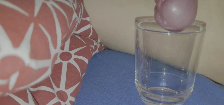 Cumshot after 1 week and 2 days of abstaining in shotglass