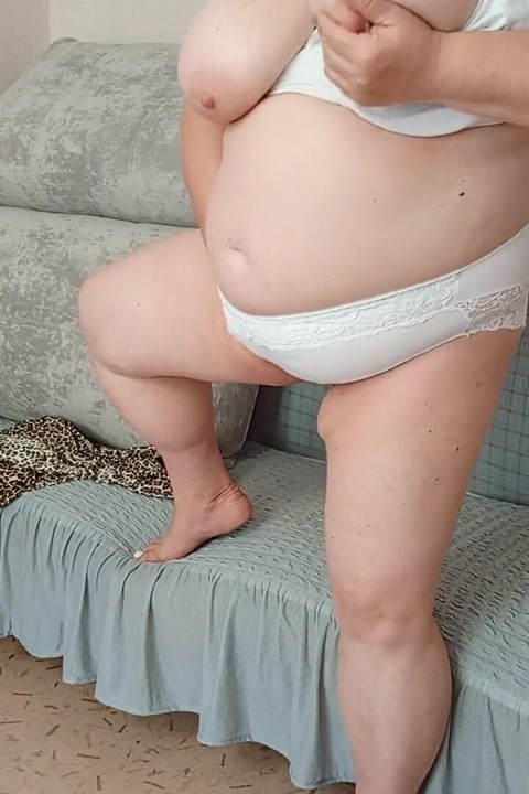 Girlfriend with Big Tits Caresses Herself in Front of the Camera