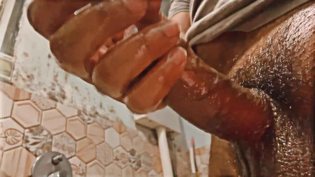 Big India teen dick oiled and hair trimmed