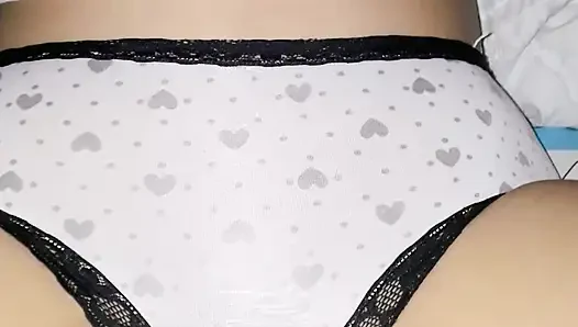 My Wife's Black Sexy Panties & White Top - Secret Crossdressing Jerk Off Session