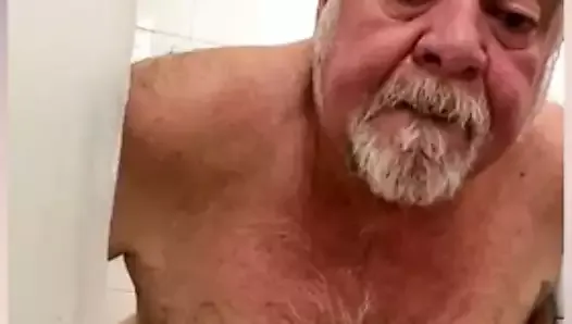 Grandpa takes a shower