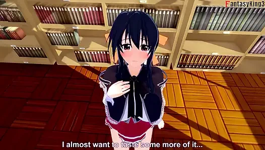 Akeno nyepong kontolku di perpustakaan umum - dxd ntr madness series