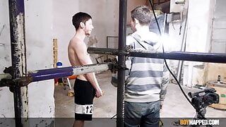 Dominant Xavier Sibley torments bound twink Chase Parker