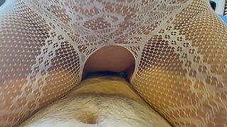 Riding Like Pro: A Blowjob and Cowgirl Adventure in White Fishnet Body