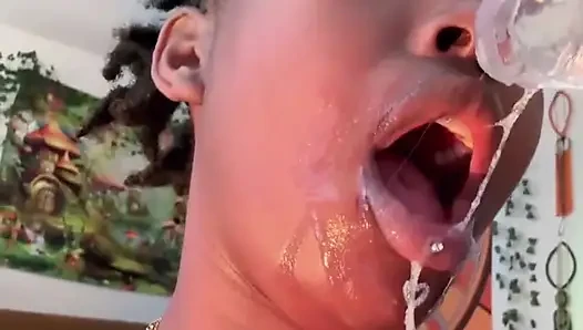 Ebony Suck Dildo Blowjob
