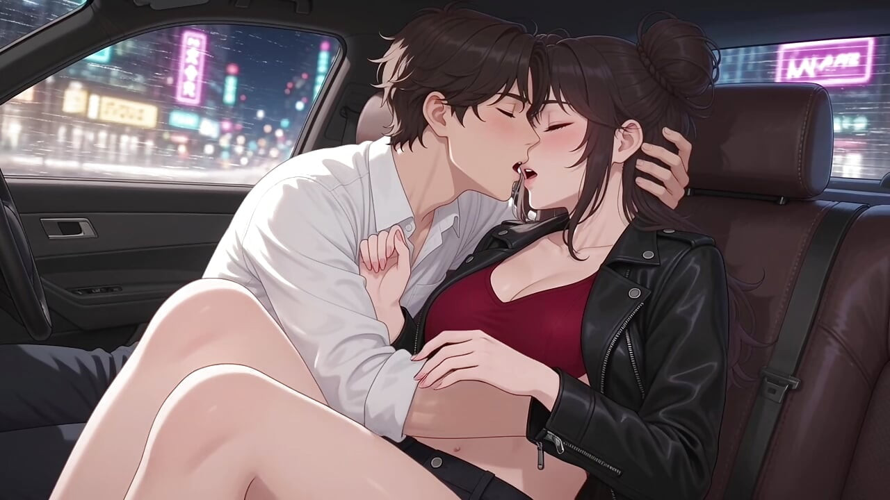 The girl flirted with the taxi driver and he made her feel good