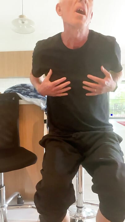 Stripping and playing with my cock