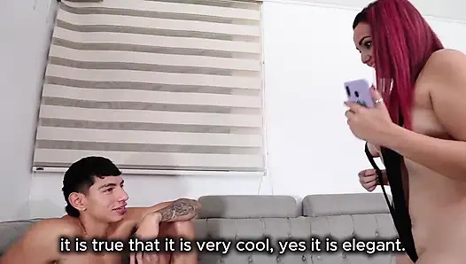 Возбужденная мачеха трахается с хуем в хиджатро, чтобы отнять у нее желание трахаться, она глотает все мое молоко