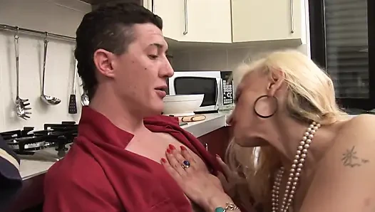 Giant hard cock for the pussy of a hairy milf