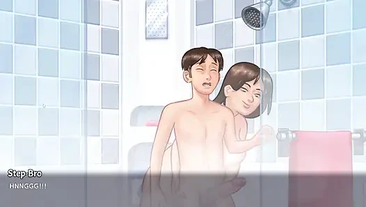 Tante seksi ini lagi asik ngocok kontol dan mandi di game PC