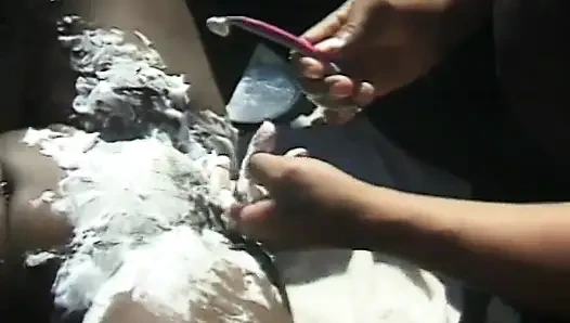 Black beauty gets her shaved cunt banged hardcore outdoors