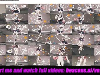 Ayame Hyakki - Süßes Teen Catgirl tanzt + allmähliches Ausziehen (3D HENTAI)