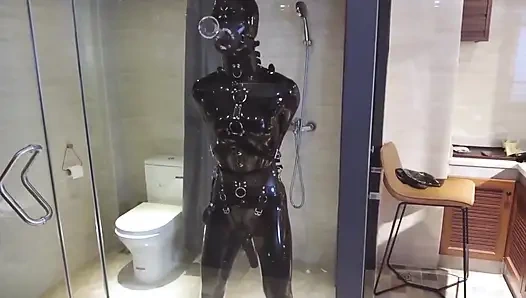 Mz20 - the Girl in Latex Clothing Locked in a Glass Room