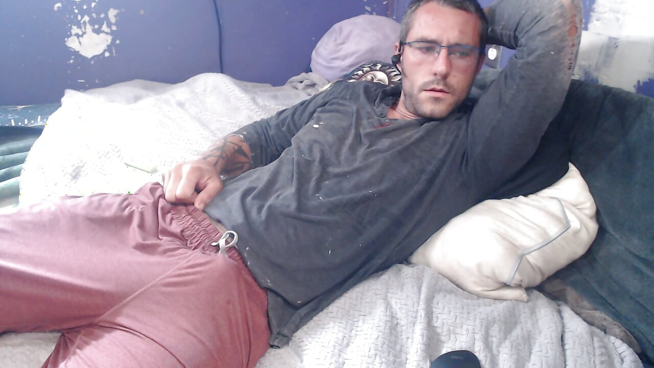 Playing with my big hard cock till I cum all over myself