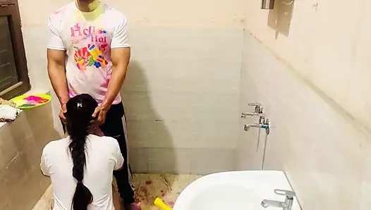Schmutzige arbeit mit schwägerin zu Holi, sex im freien