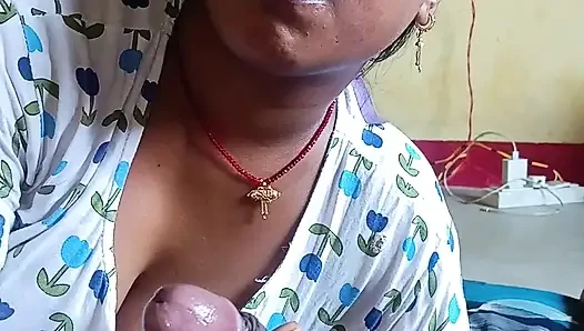 With husbend hendjob, blowjob and com in mouth