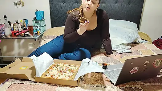 Nicole's Massive Pizza Binge: Belly Bursting Bliss