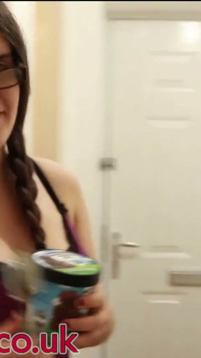 British 18 Year Old Eats Ice Cream With Cum Topping | Clip 1
