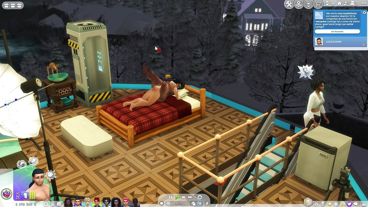 Σέξι Sims σε καυτό σε μια έπαυλη
