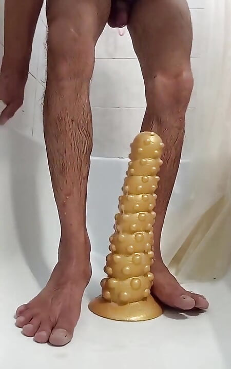 A Huge Dildo Stretches My Anal Hole