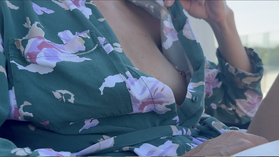 Descretely unbuttoning my shirt and exposing my pierced nipples in a public coffee shop