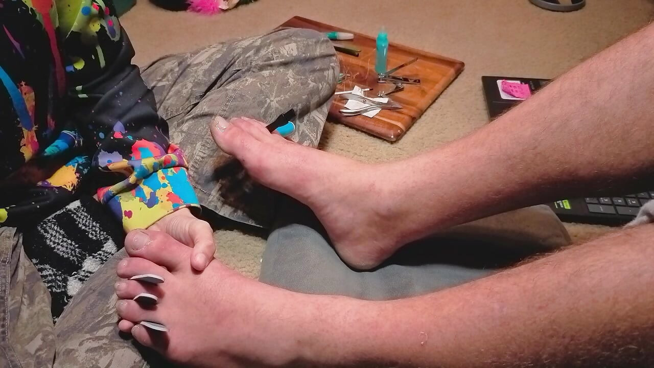 Melody Gives Her Master a Pedicure