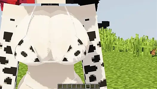 Beautiful girl dressed as a cow wants me to milk her and give her my milk