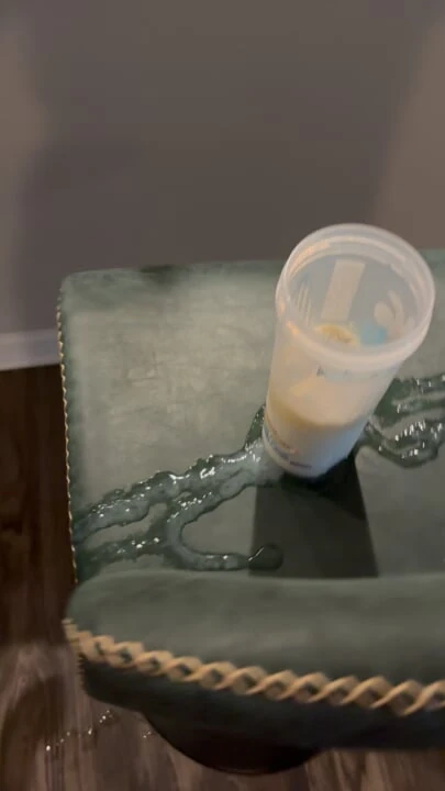 Big Dicked White Bodybuilder Cums Into His Own Protein Shake
