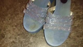 Cum again on borrowed blue sandals