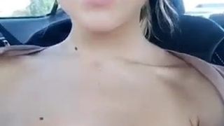 Needy Blonde Flashes Tits