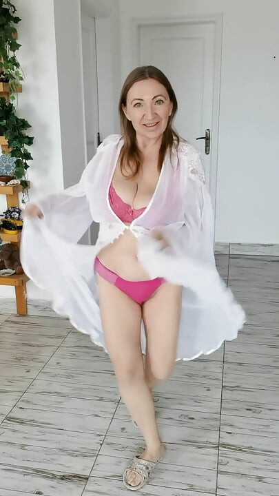 Hot Busty MILF Teasing in Sexy Lingerie