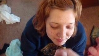 Симпатичная сперма на лицо для подруги 9 в любительском видео