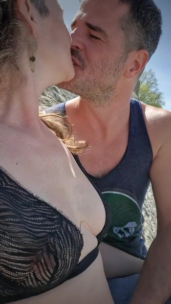 Emotional moment from "Making out in Arles (France) & fingering her wet pussy - Public Nudity"