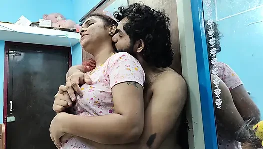 Hot kiss with boobs press