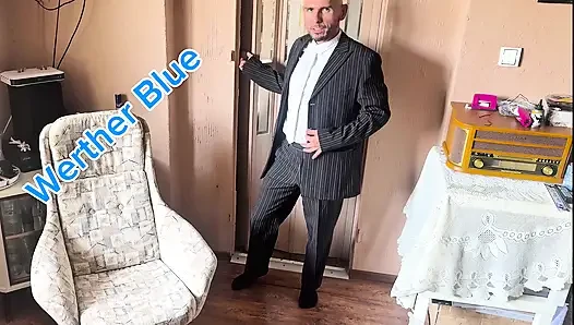 Transformation of the Groom in Suit and Tie to the Sissy Bride in White Stockings