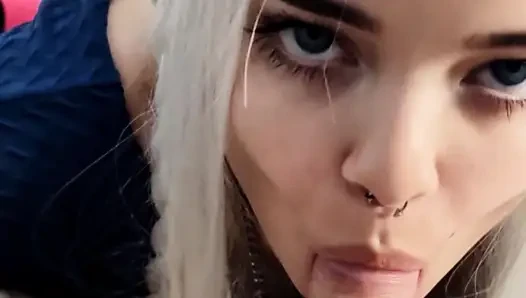 My White Haired Blonde Giving a Perfect Deep Throat