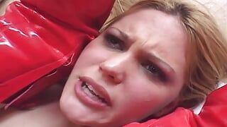 PAWG blonde slut enjoys anal sex and dring sperm