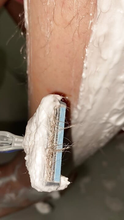 Hairy Legs Shaving Close up