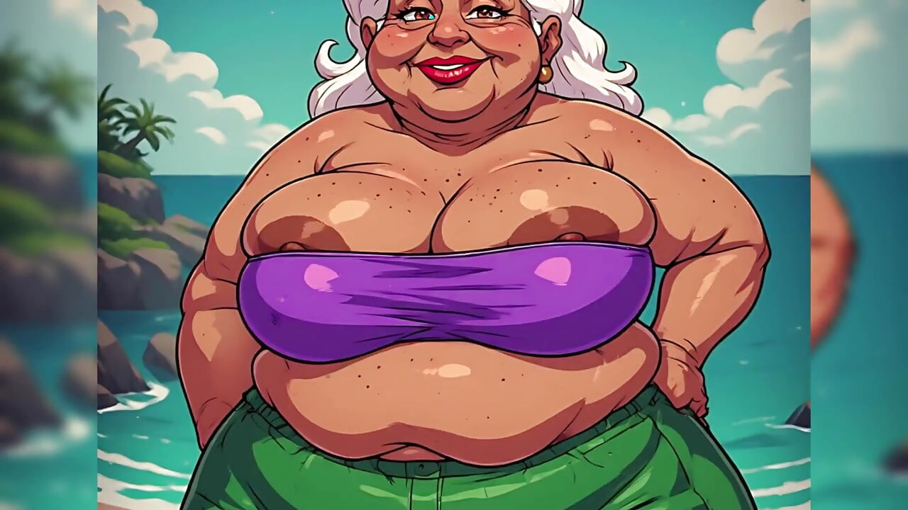 Debele indijske žene sa velikim sisama na plaži Ai