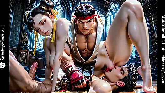 Sokak dövüşçüsü sikişi: Chun Li'nin amını sikiyor