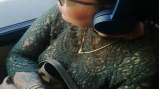 Mature’s tits on a bus