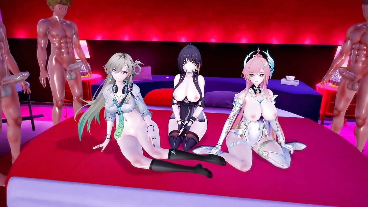 Wuthering Waves - Love Hotel Gangbang Sex - Rover Lynae and Ameath - 3D Hentai Animations