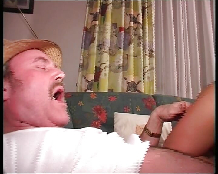 Sexy German blonde rides dick of an older dude