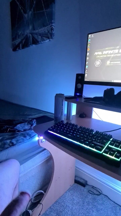 my cock front of my pc